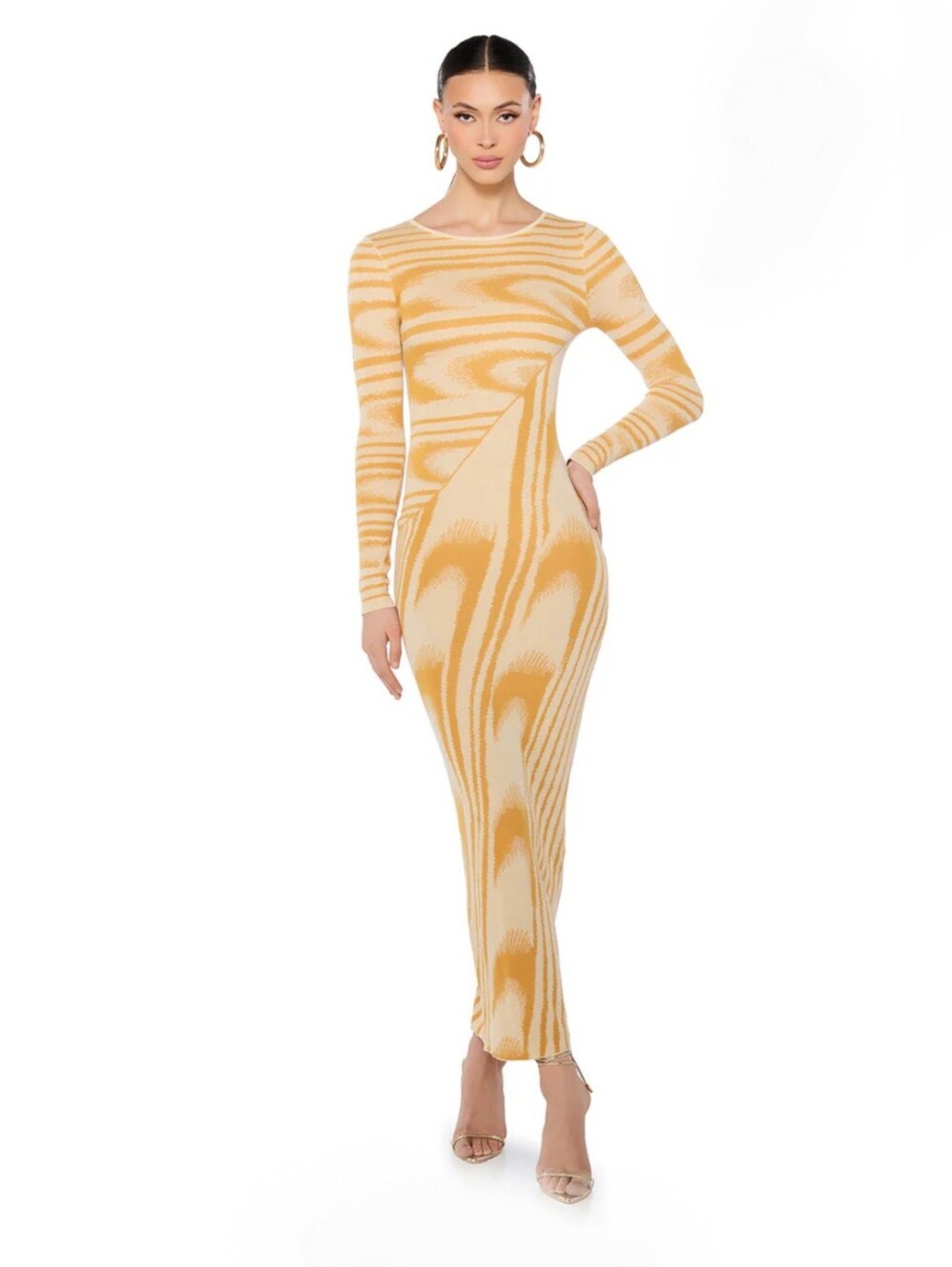 Yellow Long Sleeve Maxi Dress
